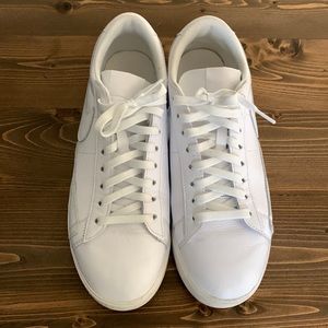 Mens all white low Nike blazers